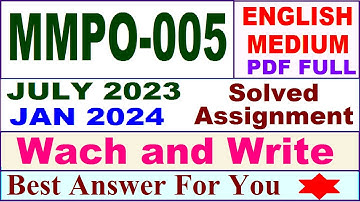 mmpo 005 solved assignment 2024 / mmpo 5 solved assignment 2023 / mmpo 005 solved assgnment 2023-24