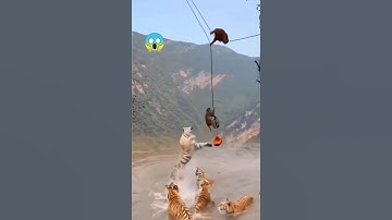 Tiger Attack monkey🐒😳#monkey #tiger #wildlife #shortvideo #shorts