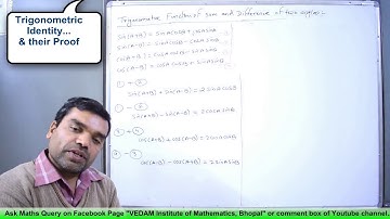 Trigonometry - Trigonometric Identities and their Proof in Hindi(Lecture 5)