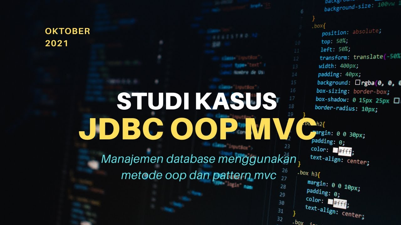Studi Kasus OOP Java dan Database MySQL - YouTube