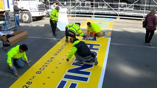 Boston Marathon finish line placed across Boylston Street