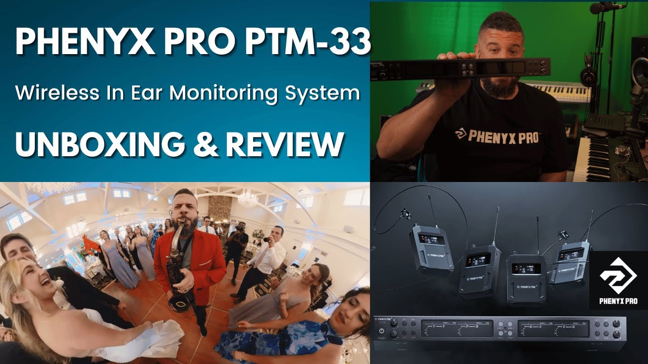 Phenyx Pro PTM33 Wireless IEM System Unboxing Review Live Test