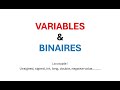 Variables et binaire