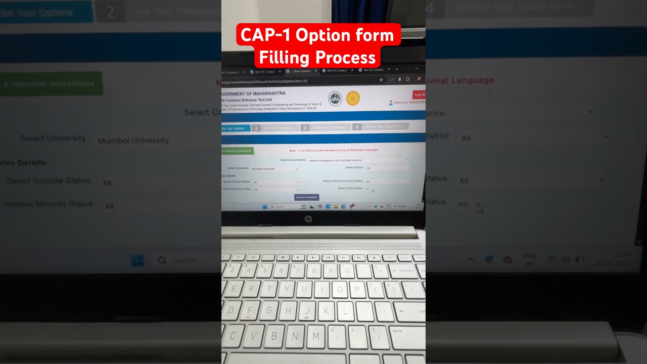 CAP-1 Option form Filling Process || GET TUTORIALS