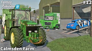 New Cow Farm, Mowing \& Picking Up Grass To Make Silage │Calmsden│FS 22│Timelapse#12