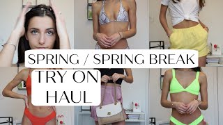 SPRING / SPRING BREAK TRY ON HAUL Clothes, Bikinis, etc | Carly Medico