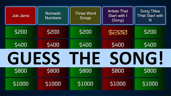 Guess the Song Jeopardy Style | Quiz #94