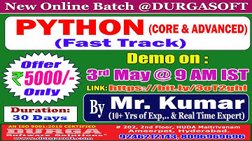 PYTHON (Fast Track) Online Training @ DURGASOFT
