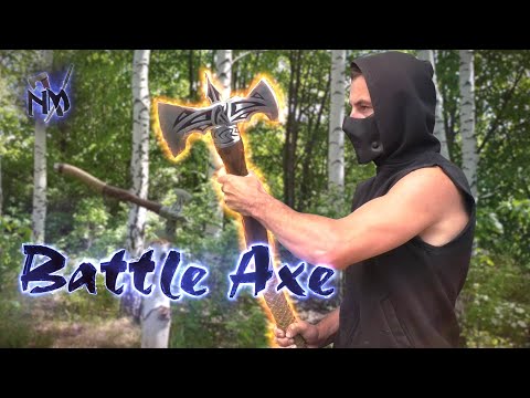 Making a  battle ax ninja. Боевая секира из старых топоров.