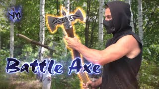 Making a  battle ax ninja. Боевая секира из старых топоров.
