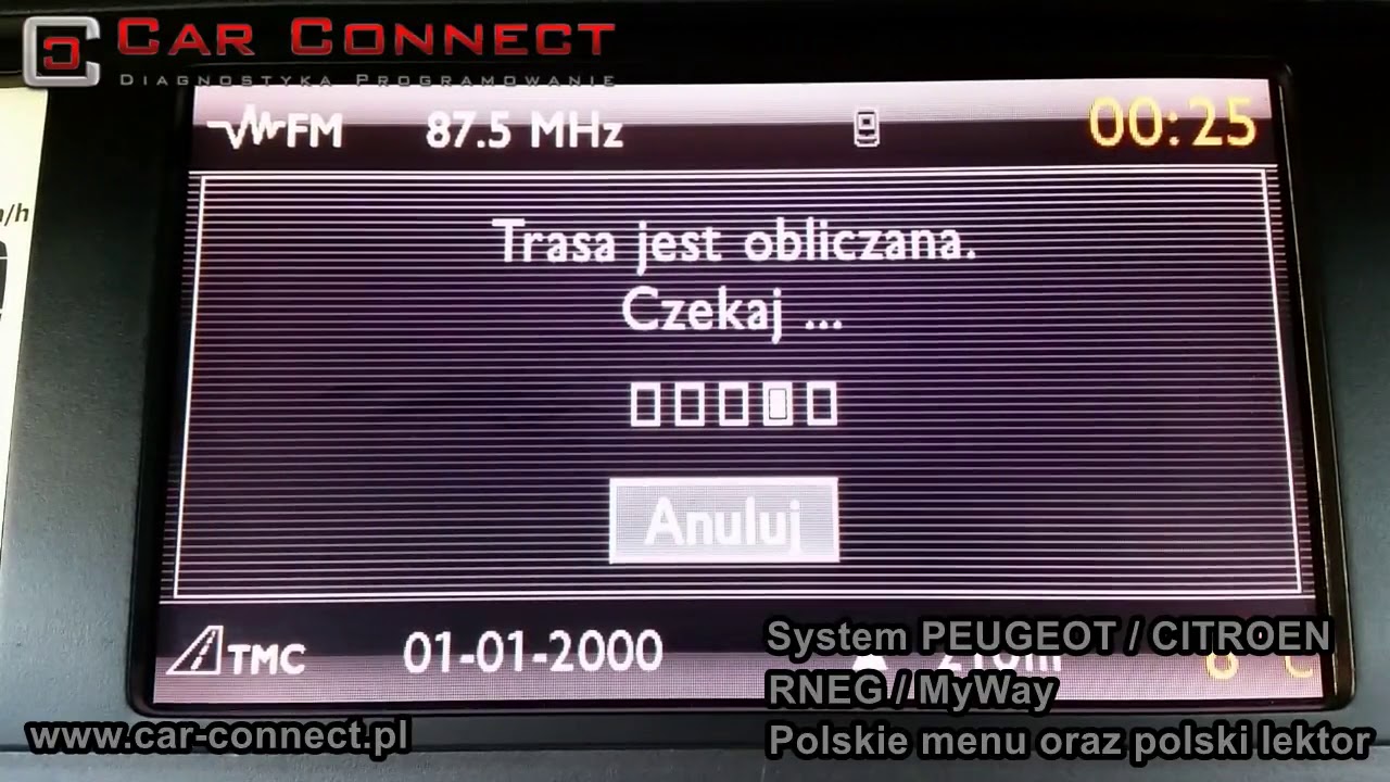Peugeot Citroen Jezyk Polski Polskie Menu Nawigacja Rneg Myway - Youtube
