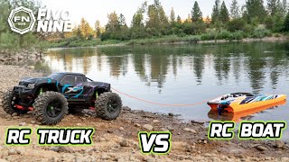 Rc Car vs Rc Boat | Traxxas Slash vs Traxxas M41