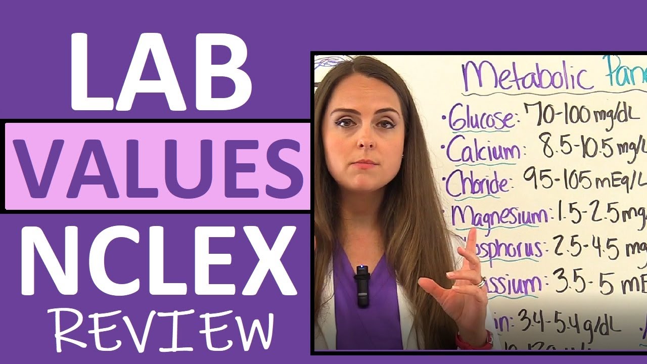 Lab Values Nursing Nclex Review For Nurses And Nursing Students Youtube