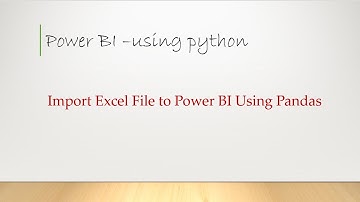 Import excel data to Power BI Using Pandas