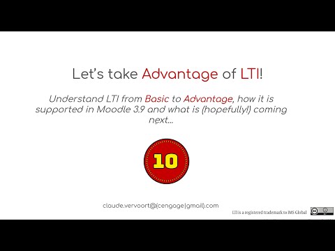 LTI in Moodle 3.9, from basic to advantage, in 10 min!