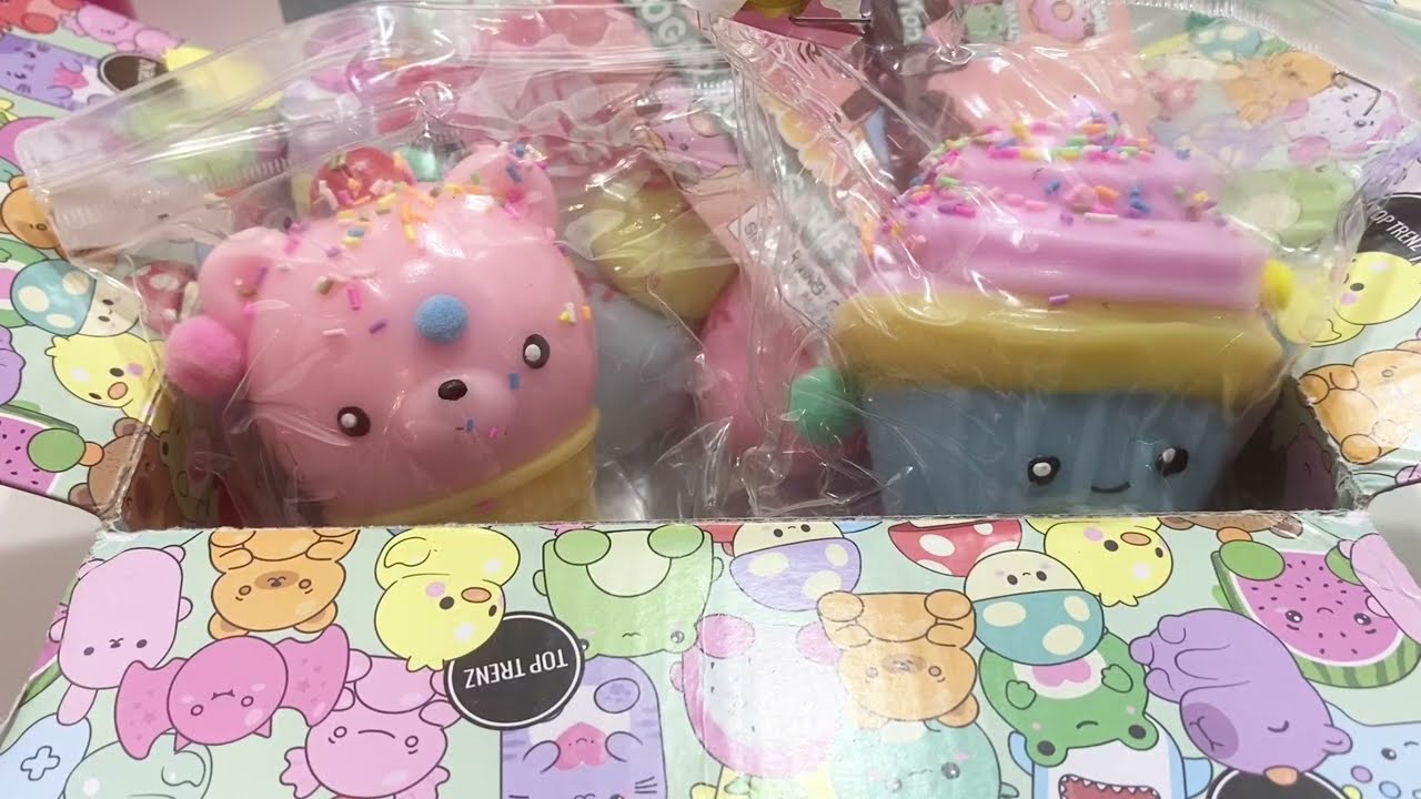 Top Trenz Squishy Haul! 🧁🍨 (ASMR-whispered, sticky sounds+crinkles!!!)