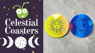 How to Make Boho Celestial Coasters Using Cricut Infusible Ink! Bohemian Inspired Home Decor DIY!
