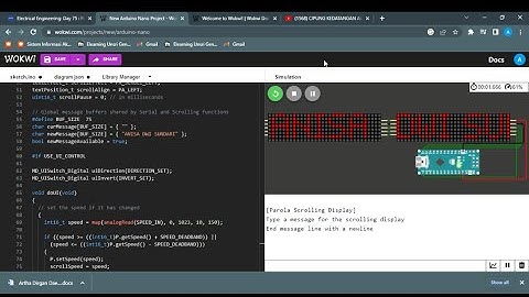 Elektronika Digital - Membuat Rangkaian LED, Running LED dotmatrix, dan OLED menggunakan WOKWI.