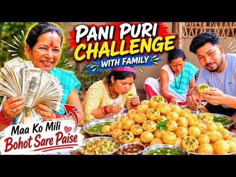 1000 Pani Puri Challenge With family 🥵 Maa Ko Mili Dher Sare Paise 🤑 