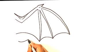 EASY How to Draw a BAT WING