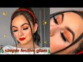 LAST MINUTE CHRISTMAS MAKEUP! | simple yet festive & glam!