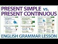 Present Simple vs. Present Continuous - English Grammar Lesson