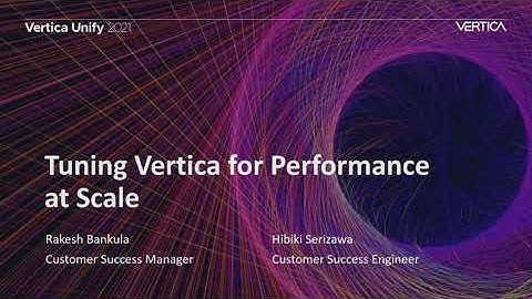 Tuning vertica performance at scale