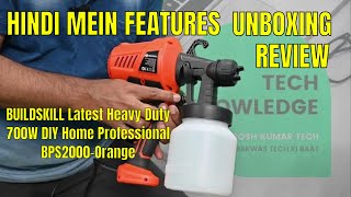 DIY Spray gun Buildskill Heavy Duty 700W Home Professional BPS2000-Orange Review Unboxing Features