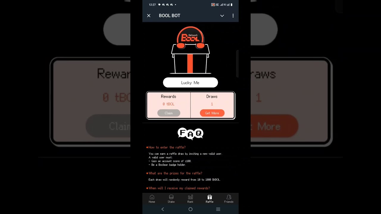 New Bool network telegram bot earn tbol