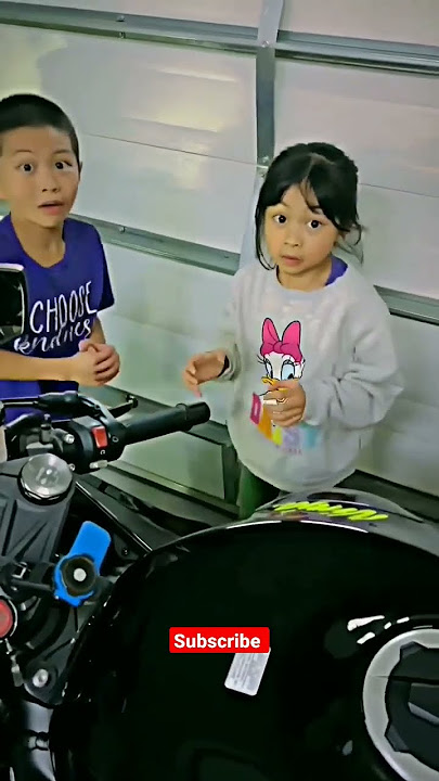 Cute Kids Reaction 😍 On #h2r #kawasaki #ninja #reaction #shorts