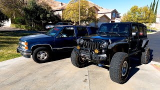 OBS Tahoe vs Jeep Wrangler?  NEW Project Clean Up Tips and first dirt