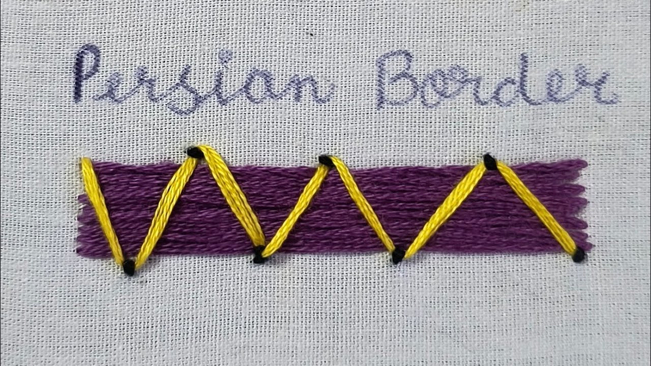 Persian Border, ✨🪡couching stitch family, ✨🪡 Hand made 🪡✨Hand embroidery stitches tutorial 🪡⭐