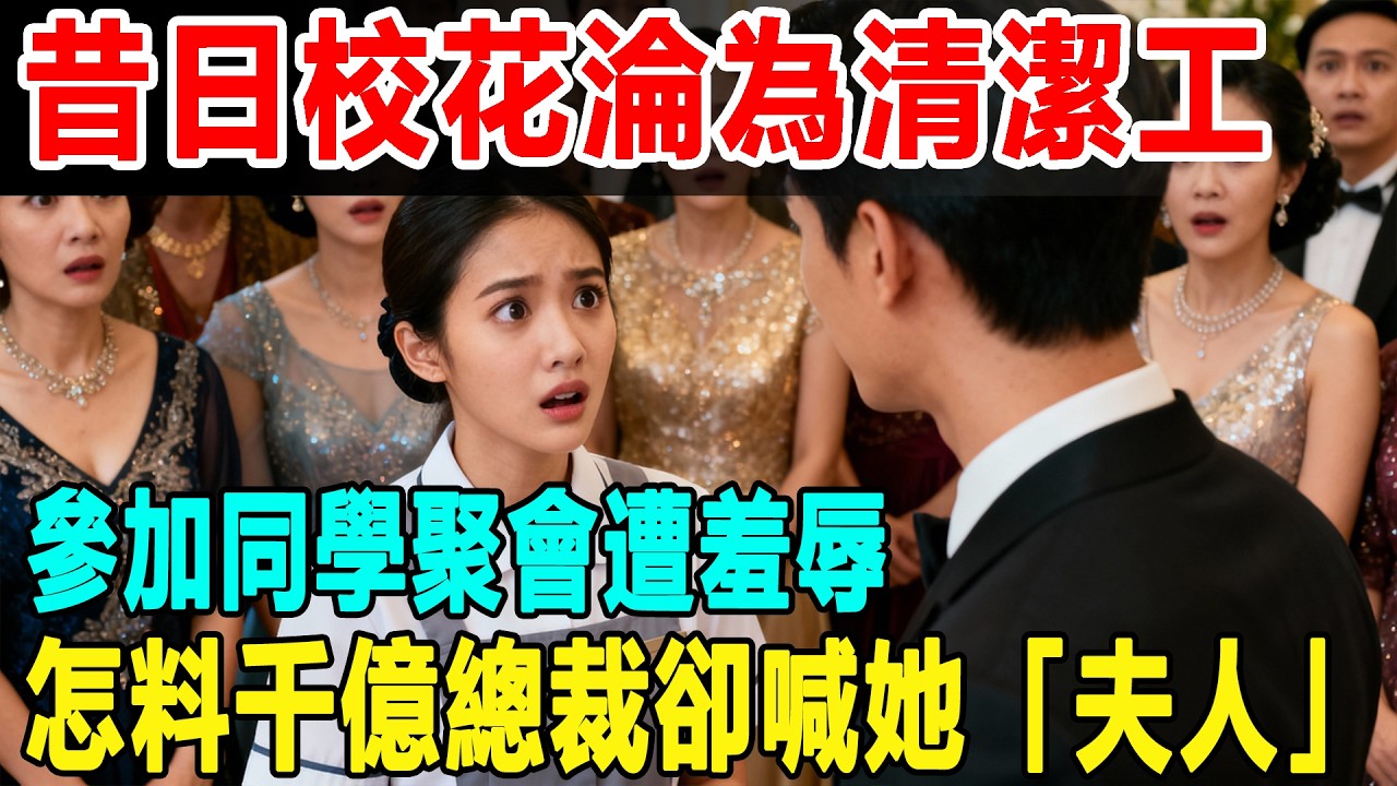 【全文完结】第一章：昔日校花淪為清潔工!？參加同學聚會遭羞辱，怎料千億總裁卻喊她「夫人」震驚眾人…