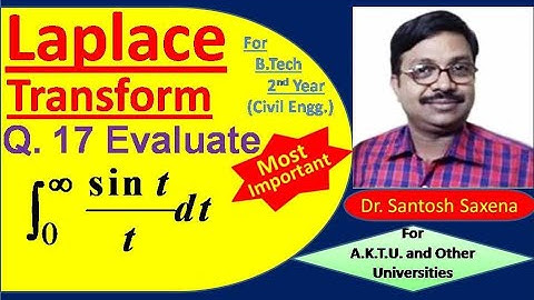 Laplace Transform - Question 17 (Important Question on Laplace) in Hindi By Dr. Santosh Saxena