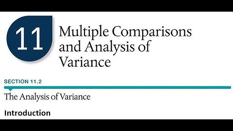 11.2 The Analysis of Variance: Introduction