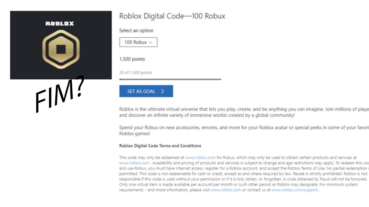 Não tem como resgatar 100 robux - Microsoft Community