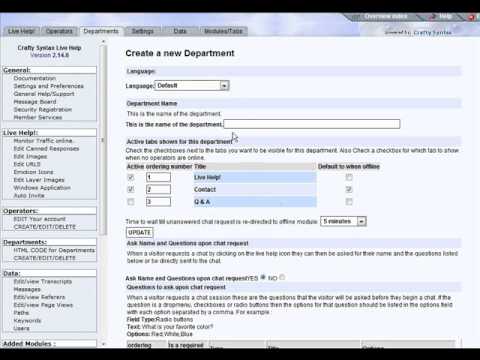 Create a Live Help Support Service Using Crafty Syntax Live Chat