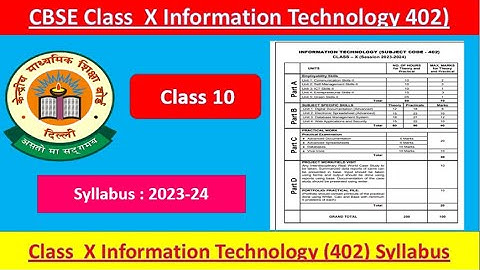 #cbse  information technology  code (402)  syllabus class 10 2023-24
