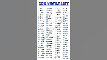 100 Verbs List Verb Verbs 