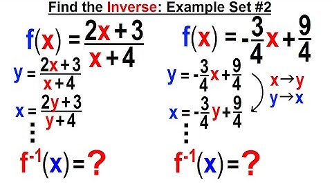 Algebra Ch 45: The Inverse of a Function (14 of 15) Find the Inverse: Example Set #2
