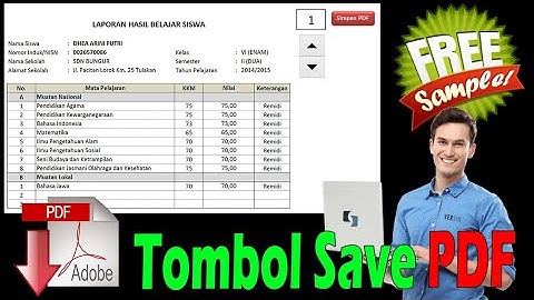 BEGINI CARANYA, TUTORIAL MEMBUAT TOMBOL SIMPAN PDF DI EXCEL - FREE FILE SAMPLE