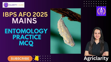 Concept CLARITY MCQ series - Entomology| IBPS AFO 2025 mains| @agriclarity