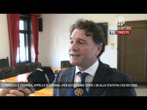 RITORNO ALLE PROVINCE, APPELLO DI FEDRIGA: «PER ACCELERARE SERVE L'OK ALLO STATUTO» | 03/03/2025