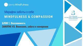 Марафон заботы о себе Mindfulness &amp; Compassion. Занятие #3. Внимание, забота и намерение