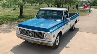 1972 Chevrolet C10 402ci Big Block V8 Automatic PB PS Good Ol' Truck Blue with Patina 72-7132P