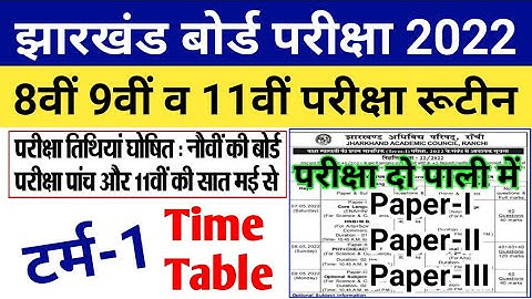 Jac board exam date 2022 | 8th 9th 11th Time Table | Exam Routine | Jharkhand board