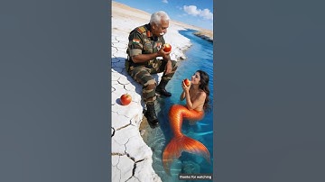 The soldier and the mermaid saved the apple tree from drying up by watering it 😭 #ai #save #water