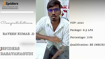 Congratulations | JSpiders Basavanagudi | PRAVEEN KUMAR.D