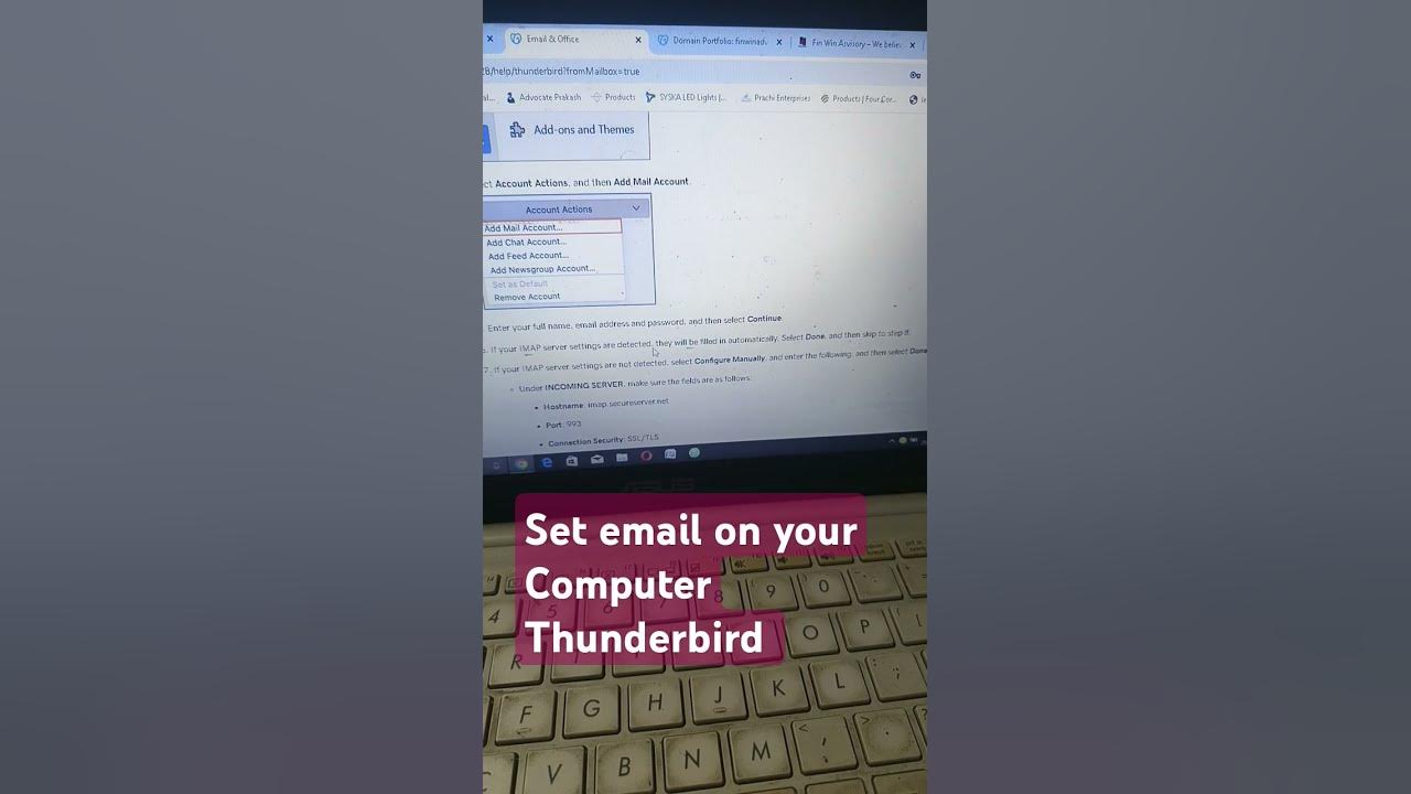 Set email on your Computer Thunderbird