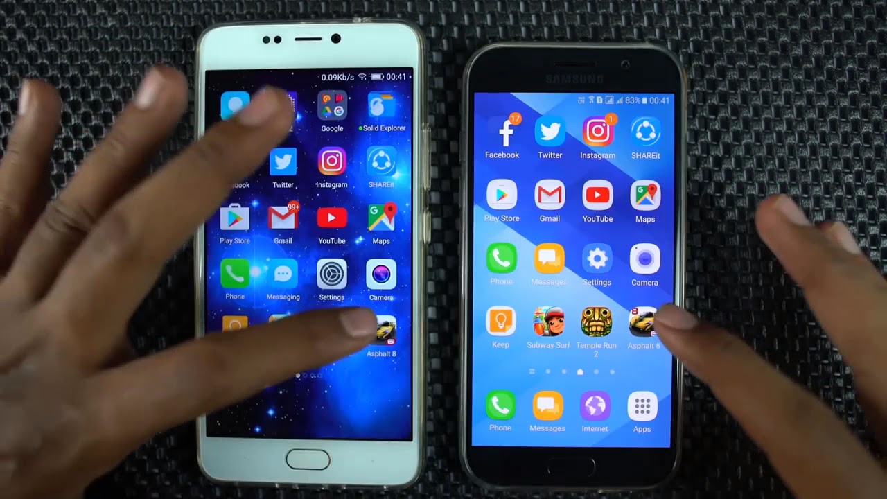 Qmobile A1 vs samsung galaxy a5 2017 speed test